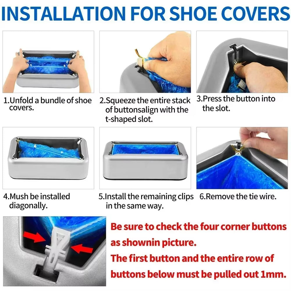 TGYW Smart ABS Automatic Shoe Cover Dispenser Machine Overshoes T Buckle Disposable PE Waterproof Indoor Rainy Floor Cleaning